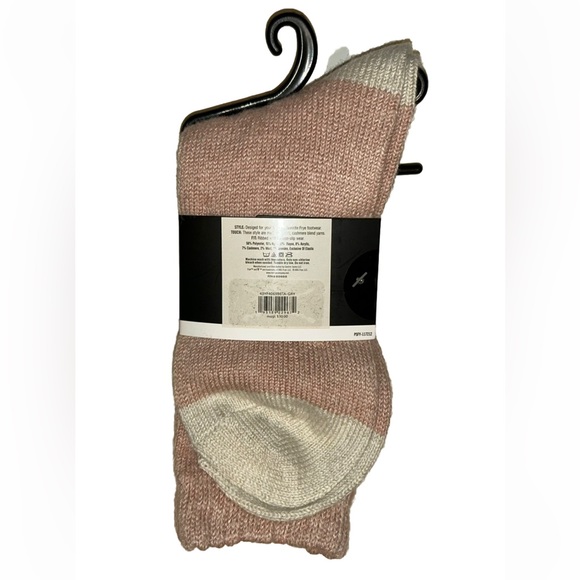 Frye Cashmere Blend Boot Crew Socks 2 Pair Women 5-10 Pink Gray White Ribbed $30 - Picture 3 of 10